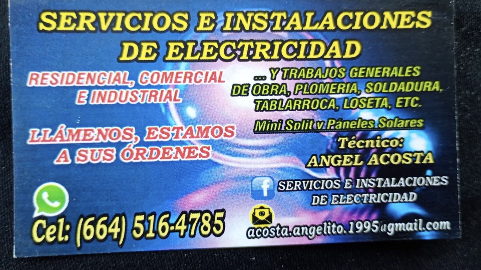 Servicios e Instalaciones de Electricidad - Ángel Acosta